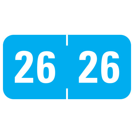 Tab Products Year 26 Labels, 3/4" X 1-1/2" Laminated- Roll of 500