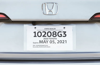License Plate Temporary Tag Premium Car Dealer Clear Plastic Protector Jackets (Package of 100)