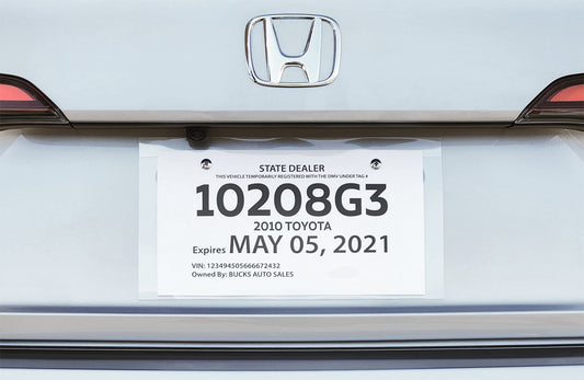 License Plate Temporary Tag Premium Car Dealer Clear Plastic Protector Jackets (Package of 100)