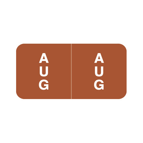 Reynolds & Reynolds August Month Labels 3/4" X 1-1/2" Laminated- Pack of 270