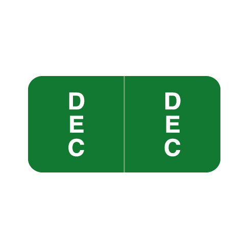 Reynolds & Reynolds December Month Labels 3/4" X 1-1/2" Laminated- Pack of 270