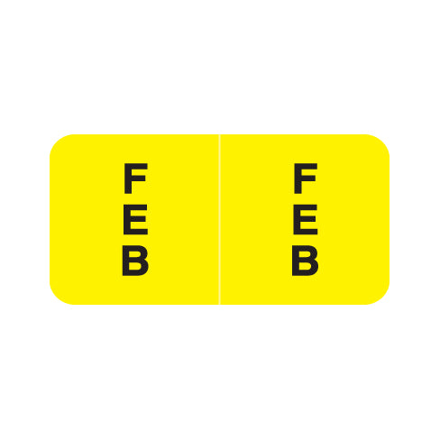Reynolds & Reynolds February Month Labels 3/4" X 1-1/2" Laminated- Pack of 270