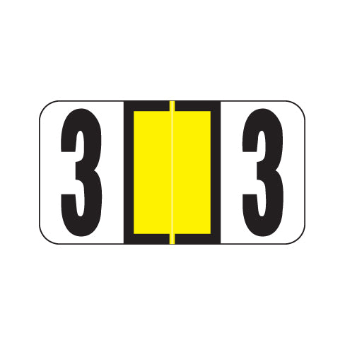 Reynolds & Reynolds "3" Labels 7/8" X 1-5/8" Laminated- Roll of 500