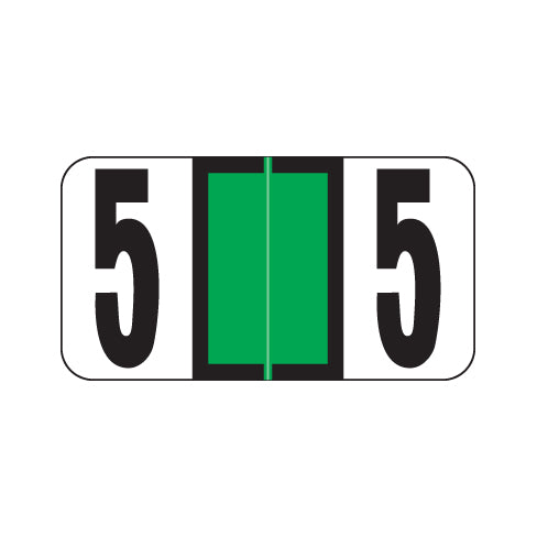 Reynolds & Reynolds "5" Labels 7/8" X 1-5/8" Laminated- Roll of 500