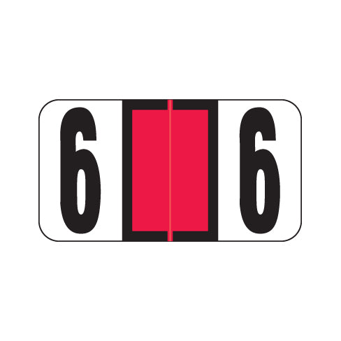 Reynolds & Reynolds "6" Labels 7/8" X 1-5/8" Laminated- Roll of 500
