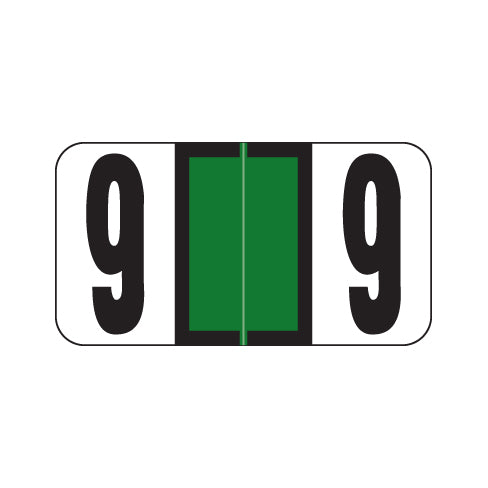 Reynolds & Reynolds "9" Labels 7/8" X 1-5/8" Laminated- Roll of 500