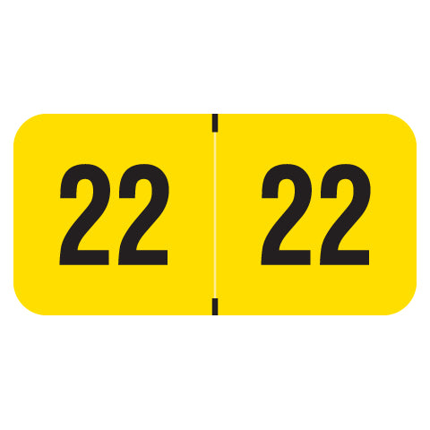 Reynolds & Reynolds Year 22 Labels, 3/4" X 1-1/2" Laminated- Pack of 270