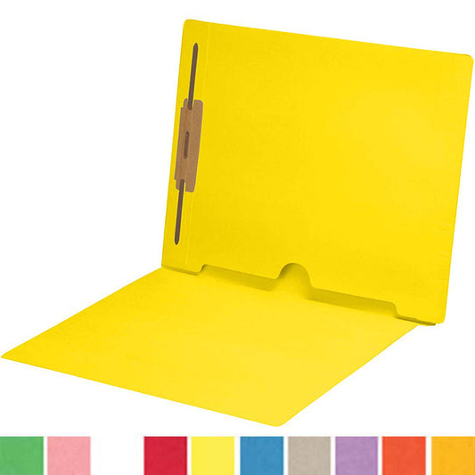 11 pt Color Folders,Letter Size End Tab Folder with Full Pocket on Inside Back Open Towards Spine, Fastener Pos #1 (Box of 50)