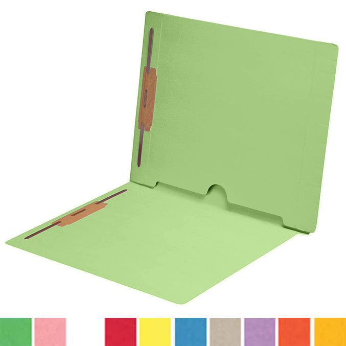 11 pt Color Folders, Letter Size End Tab Folder with Full Pocket on Inside Back Open Towards Spine, Fasteners Pos #1 & #3 (Box of 50)