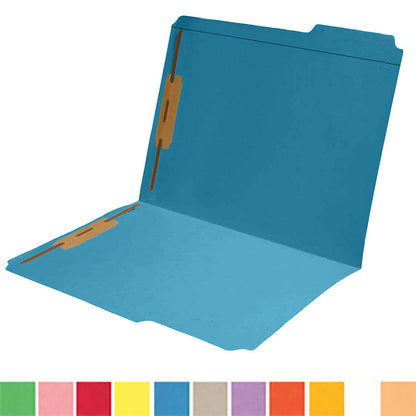 11 PT Color Folders, 1/3 Cut Assorted Reinforced Top Tab, Letter Size, Fastener Pos #1 and #3 (Box of 50)