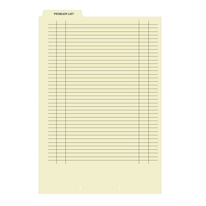 Preprinted Fileback Divider Sheets, Problem List (Box of 100)