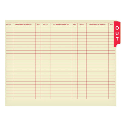 Manila Out Guides, Bottom or Top Position Tab, Letter Size (Box of 100)