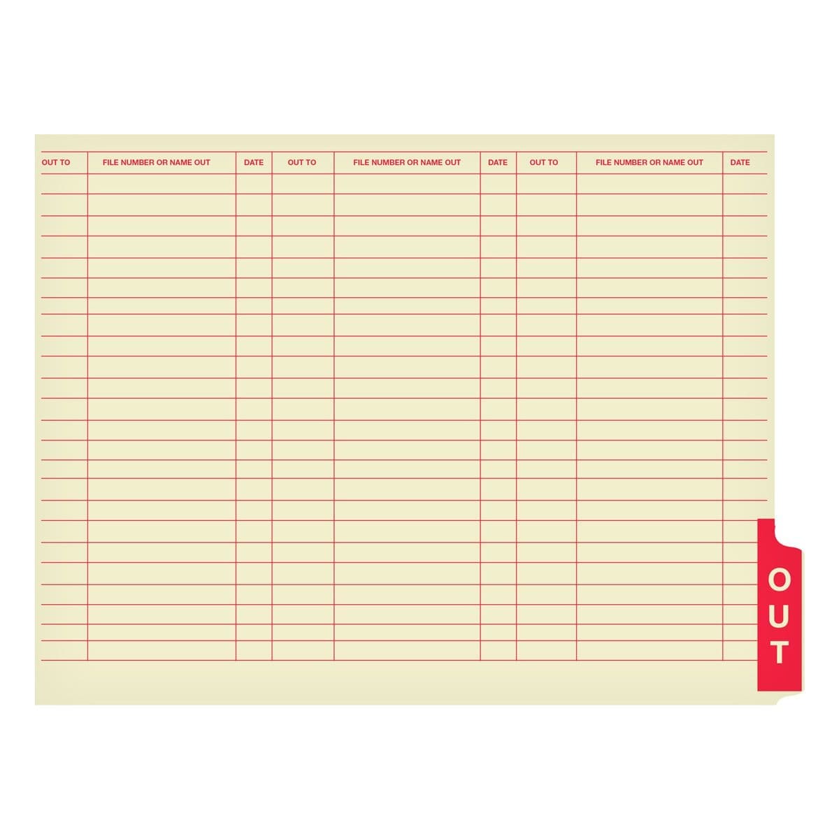 Manila Out Guides, Bottom or Top Position Tab, Letter Size (Box of 100)
