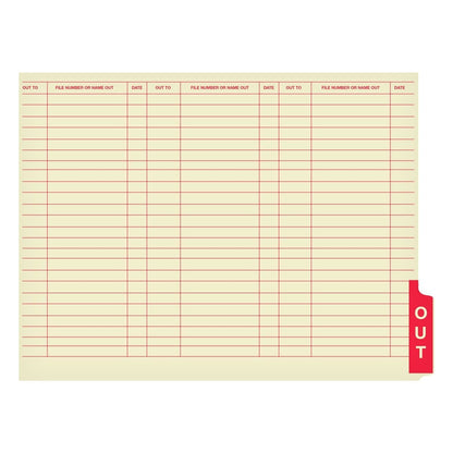 Manila Out Guides, Bottom or Top Position Tab, Letter Size (Box of 100)