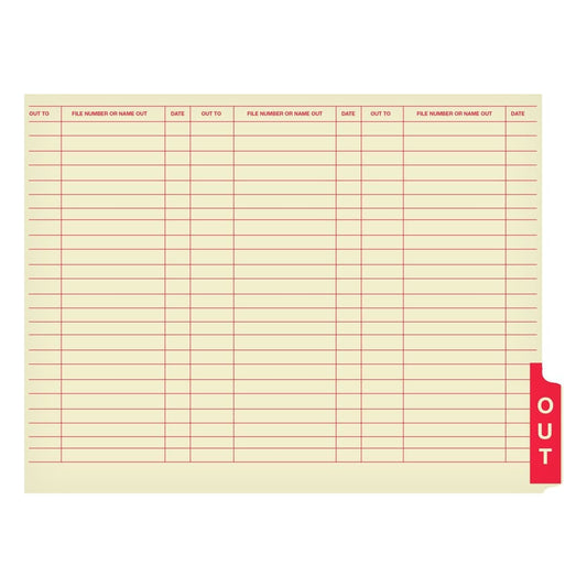 Manila Out Guides, Bottom or Top Position Tab, Letter Size (Box of 100)