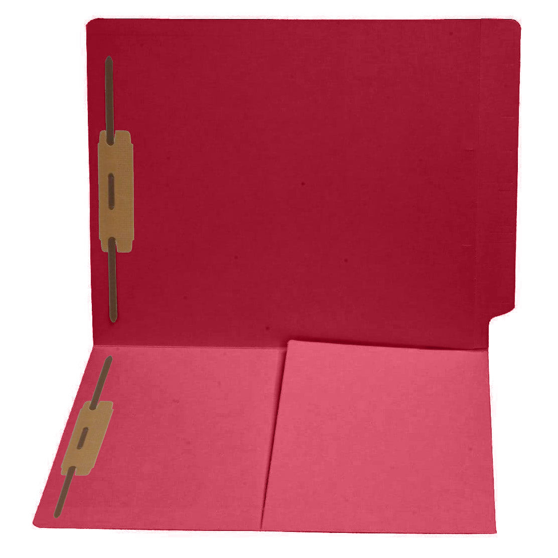 11 pt Color Folders, Full Cut End Tab, Letter Size, 1/2 Pocket Inside Front, Fastener Pos #1 & #3 (Box of 50)
