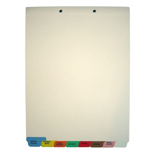 Medical Chart Divider Sets, Bottom Tabs, 1/8th Cut (50 Sets of 8 Tabs)