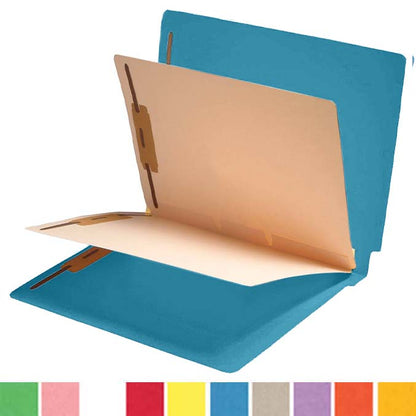 14 Pt. Color Classification Folders, Full Cut End Tab, Letter Size, 2 Dividers (Box of 25)