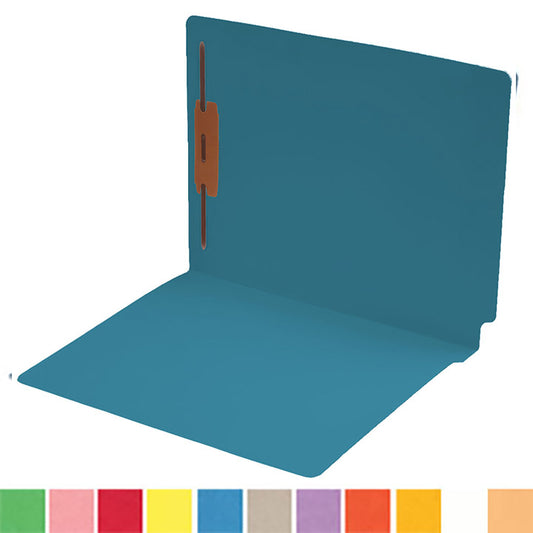 11 pt Color Folders, Full Cut 2-Ply End Tab, Letter Size, Fastener Pos #1 (Box of 50)