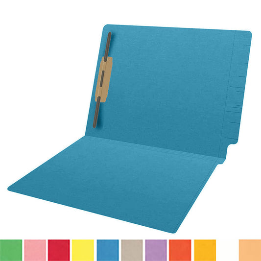 14 pt Color Folders, Full Cut 2-Ply End Tab, Letter Size, Fastener Pos #1 (Box of 50)