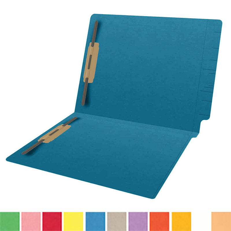 14 pt Color Folders, Full Cut 2-Ply End Tab, Letter Size, Fastener Pos #1 & #3 (Box of 50)