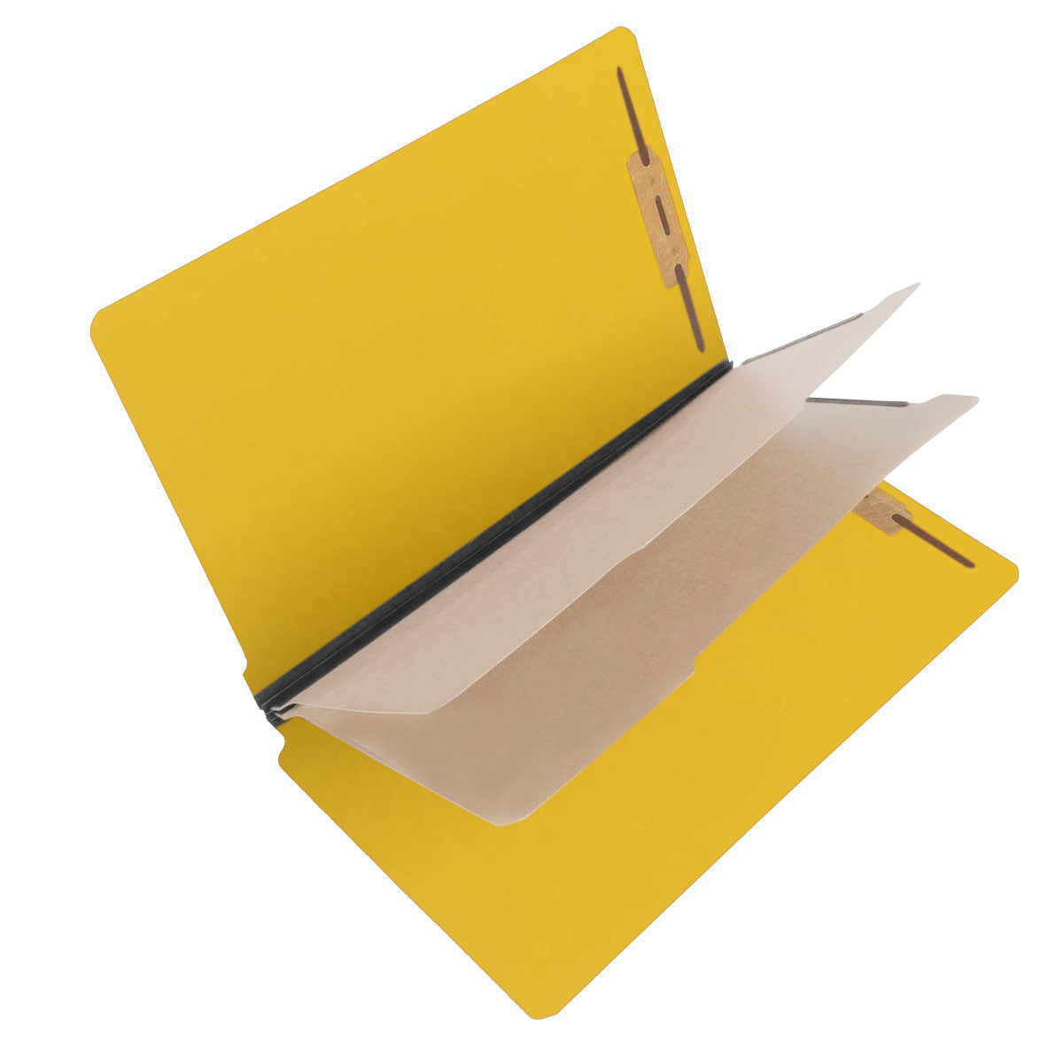 S61436 25 Pt Pressboard Classification Folders, Full Cut End Tab, Legal Size, 2 Dividers, Yellow (Box of 15)