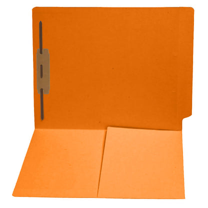 14 pt Color Folders, Full Cut End Tab, Letter Size, 1/2 Pocket Inside Front, Fastener Pos #1 (Box of 50)