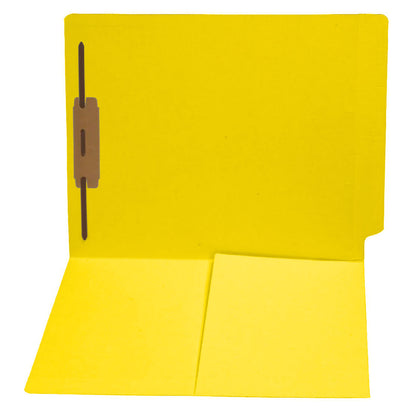 14 pt Color Folders, Full Cut End Tab, Letter Size, 1/2 Pocket Inside Front, Fastener Pos #1 (Box of 50)