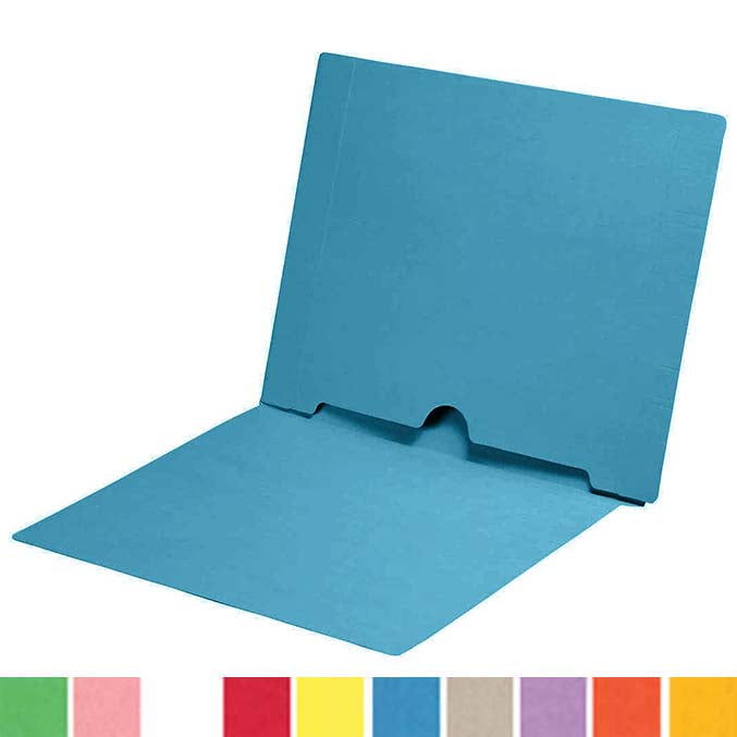 11 pt Color Folders, Letter Size End Tab Folder with Full Pocket on Inside Back Open Towards Spine (Box of 50)