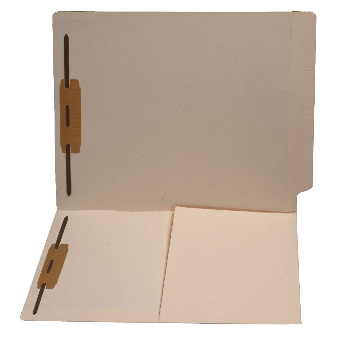 11 pt Manila Folders, Full Cut End Tab, Letter Size, 1/2 Pocket Inside Front, Fasteners Pos #1 & #3 (Box of 50)