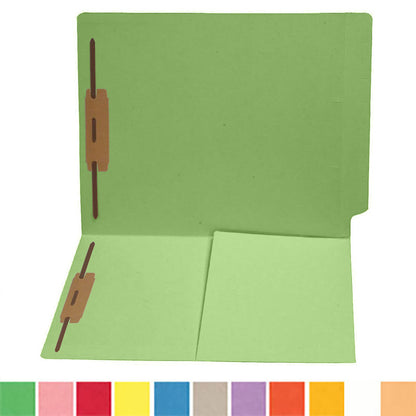 14 pt Color Folders, Full Cut End Tab, Letter Size, 1/2 Pocket Inside Front, Fastener Pos #1 & #3 (Box of 50)
