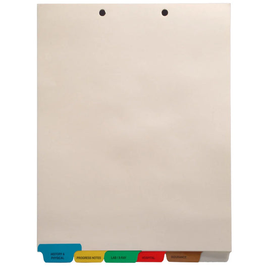 Medical Chart Divider Sets, Bottom Tabs, 1/6th Cut (65 Sets of 6 Tabs)