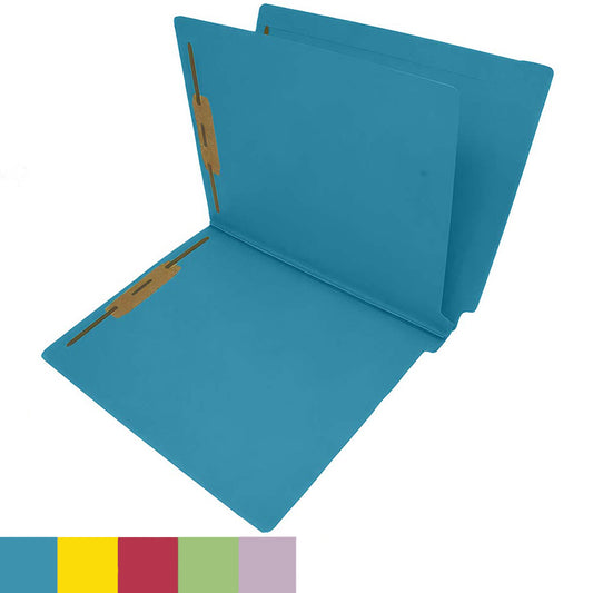 14 Pt. Color Folders, 2" Expansion, Full Cut End Tab, Letter Size, 1 Divider (Box of 25)