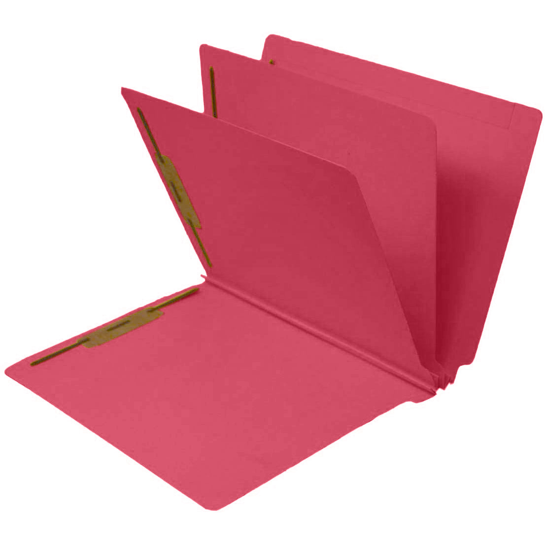 14 Pt Color Folders, 3" Expansion, Full Cut End Tab, Letter Size, 2 Dividers (Box of 15)