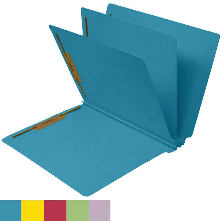 14 Pt Color Folders, 3" Expansion, Full Cut End Tab, Letter Size, 2 Dividers (Box of 15)