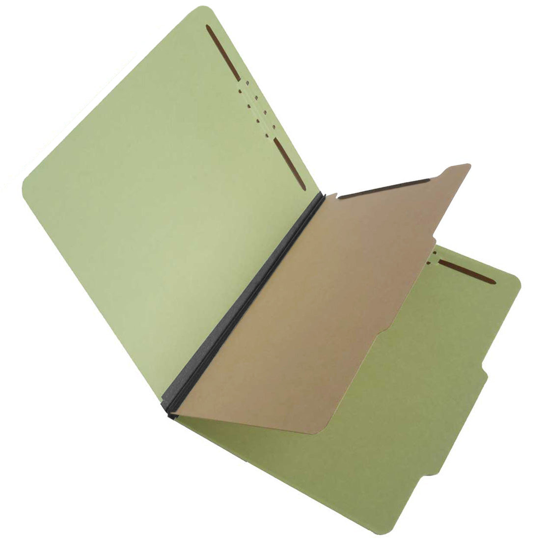 S60951 25 Pt Pressboard Classification Folders, 2/5 Cut ROC Top Tab, Letter Size, 1 Divider, Peridot Green (Box of 20)