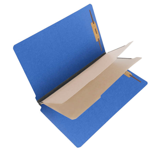 S61433 25 Pt Pressboard Classification Folders, Full Cut End Tab, Legal Size, 2 Dividers, Royal Blue (Box of 15)
