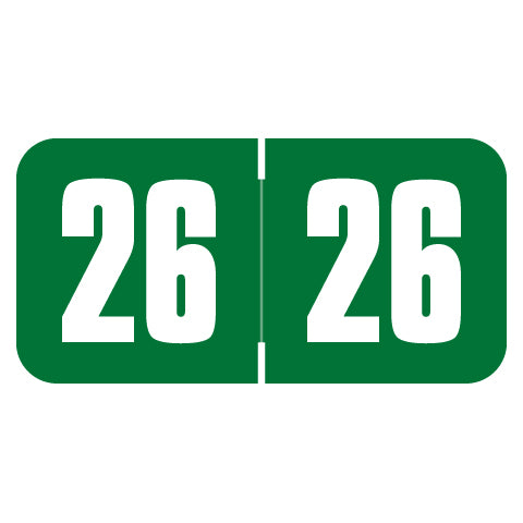 Safeguard Year 26 Labels, 3/4" X 1-1/2" Laminated- Roll of 500