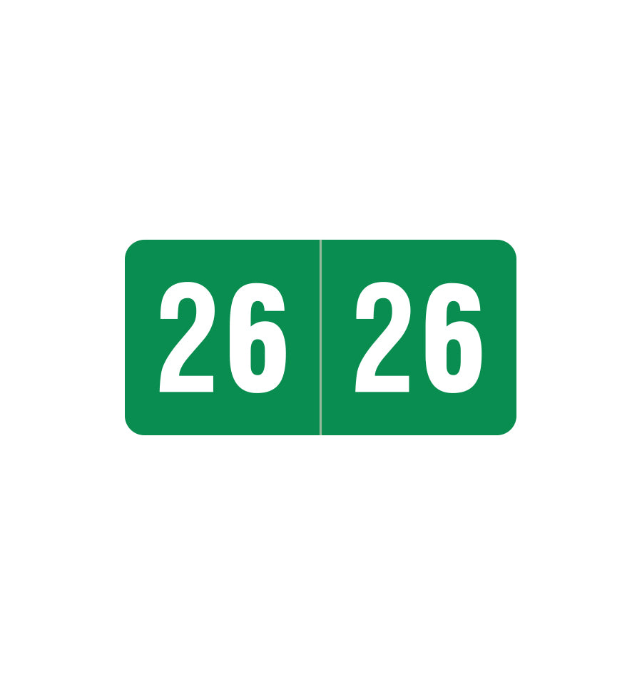 Smead ETS Year 26 Labels, 1/2" X 1" Laminated- Pack of 250