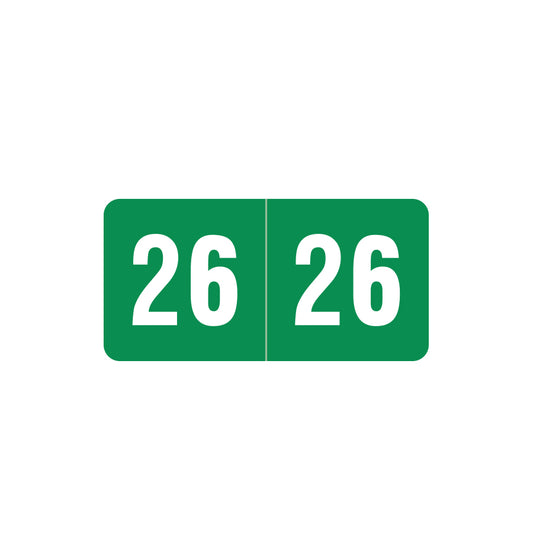 Smead ETS Year 26 Labels, 1/2" X 1" Laminated- Pack of 250