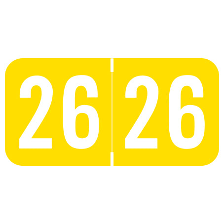 Sav-Tyme Year 26 Labels, 3/4" X 1-1/2" Laminated- Roll of 500