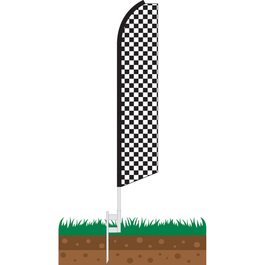 Checkered Black/White Swooper Feather Flag