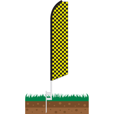 Checkered Black/Yellow Swooper Feather Flag