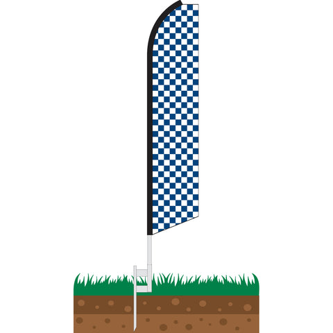 Checkered Blue/White Swooper Feather Flag