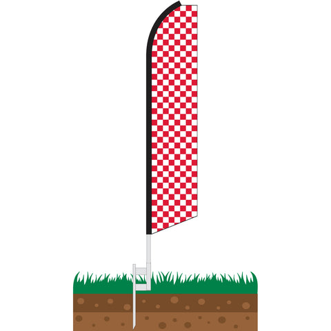 Checkered Red/White Swooper Feather Flag