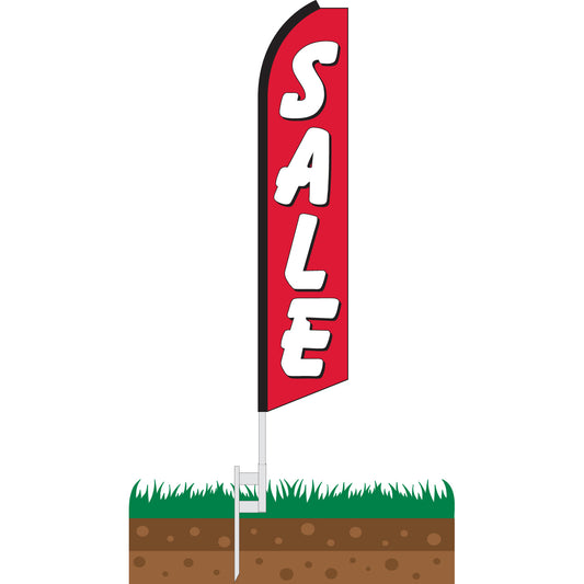 Sale (Red & White) Swooper Feather Flag