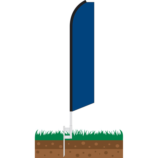 Solid Blue Swooper Feather Flag