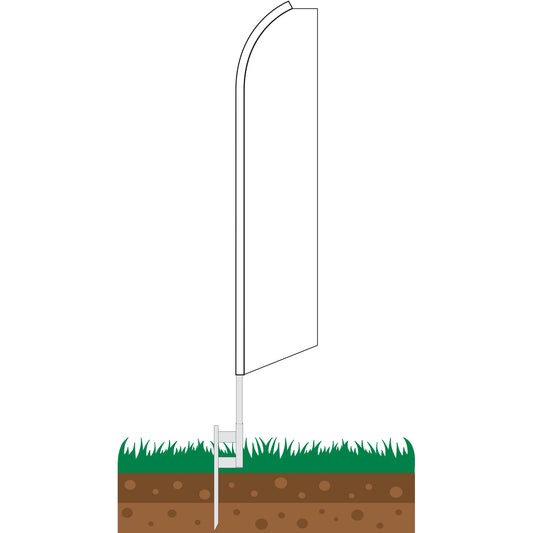 Solid White Swooper Feather Flag
