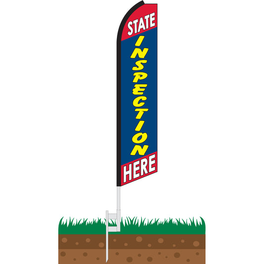 State Inspection Here Swooper Feather Flag
