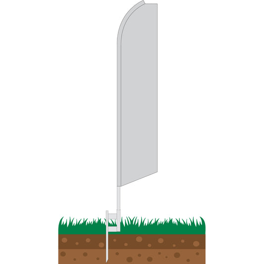 Solid Silver Swooper Feather Flag